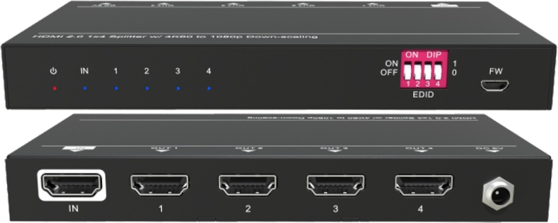 SUH4E-H2  :::  เครื่องกระจายสัญญาณ HDMI เข้า 1 ออก 4 