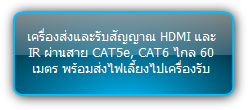 CE-EX60 :: เครื่องส่งและรับสัญญาณ HDMI และ IR ผ่านสาย CAT5e, CAT6 ไกล 60 เมตร พร้อมส่งไฟเลี้ยงไปเครื่องรับ