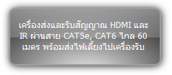 CE-EX60 :: เครื่องส่งและรับสัญญาณ HDMI และ IR ผ่านสาย CAT5e, CAT6 ไกล 60 เมตร พร้อมส่งไฟเลี้ยงไปเครื่องรับ